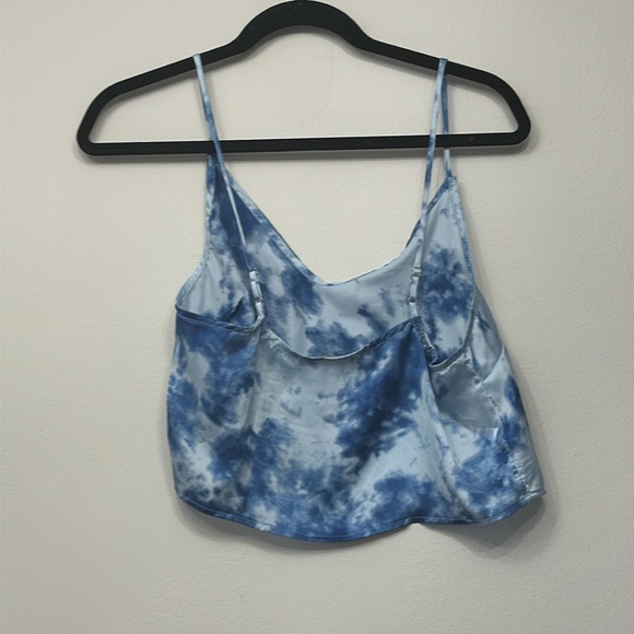 Fore tie dye blue crop tank top with adjustable straps size small - Picture 2 of 5